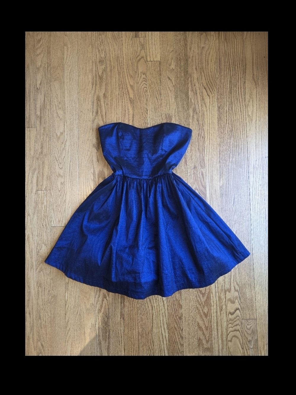 VTG Y2K Ruby Rox Strapless Shimmer Royal Blue Mini Party Dress